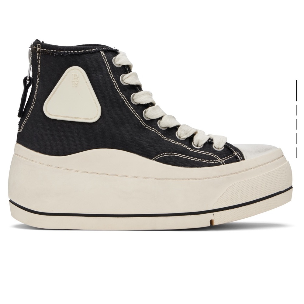 R13 Black and White Platform Sneakers